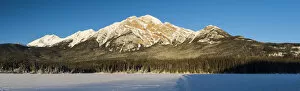 Pyramid Lake in Winter, Jasper National Park, Alberta, Canada
