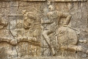 Bas Relief Collection: Sassanid relief, Naqsh-e Rostam, necropolis, Fars Province, Iran