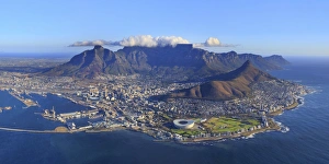 South Africa, Western Cape, Cape Town, Aerial View of Cape Town and Table Mountain South Africa, Western Cape, Cape Town, Aerial View of Cape Town and Table Mountain