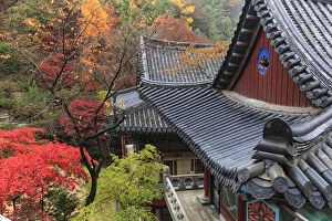 Pagoda Collection: South Korea, Chungcheongbuk-do, Danyang, Sobaeksan National Park, Guin-sa temple complex