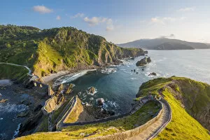 Hermitage Collection: Spain, Basque Country, Gaztelugatxe. Walkway to the hermitage at sunset