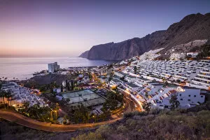 Cliff Collection: Spain, Canary Islands, Tenerife Island, Los Gigantes, hillside apartments