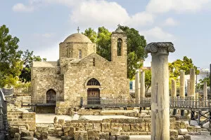 Tourist Attractions Collection: St Pauls Pillar and Agia Kyriaki church or the ancient Chrysopolitissa Basilica