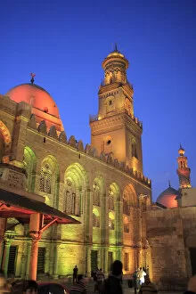 Sultan Qalawun mausoleum (1285) at night, Cairo, Egypt