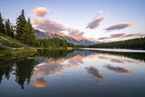 Sunset at Johnson Lake, Banff National Park, Canadian Rockies, Alberta, Canada Sunset at Johnson Lake, Banff National Park, Canadian Rockies, Alberta, Canada