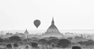 Pagoda Collection: Temples of Bagan at sunrise, Mandalay, Burma (Myanmar)