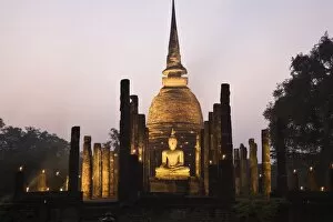Thailand, Sukhothai, Sukhothai. Ruins of Wat Sa Si (also known as Sacred Pond Monastery)