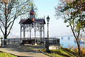 Dnieper Collection: Ukraine, Kyiv, Saint Volodymyr Hill Park, Overlooking The Dnieper River, Sitting Area