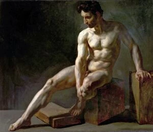 Seated Gallery: Seated Male Nude - Jean Baptiste Edouard Detaille