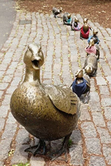 Sculptures Gallery: Make way for ducklings sculpture by Nancy Schon, Boston Public Garden, Boston