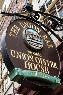 Restaurant Collection: The Union Bar and Ye Olde Union Oyster House sign, Union Street, Boston, Massachusetts