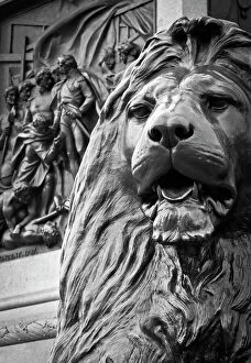 Column Collection: UK, England, London, Trafalgar Square, Nelsons Column, Lions by Edwin Landseer
