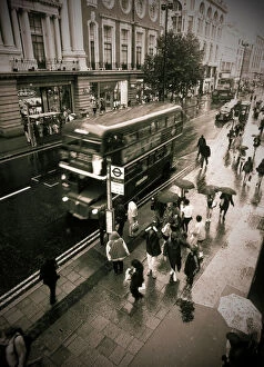 Umbrella Collection: UK London Oxford Street Shoppers in the rain