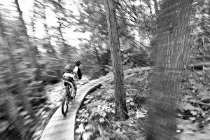 Life Style Collection: Aaron Rodgers mountain biking on the Stairway to Heaven Trail in Copper Harbor Michigan