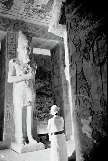 Egypt Gallery: Abu Simbel Egypt, Tourist inside Temple (NR)
