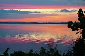 Vibrant Gallery: Brilliant sunrise over the Mississippi River near Montrose, Iowa