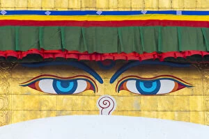 Pagoda Gallery: The Eyes of Boudhanath (Boudha Stupa), UNESCO World Heritage site, Kathmandu, Nepal