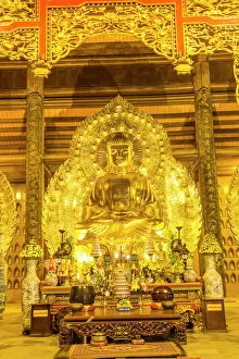 Shrine Gallery: Gold buddha, Bai Dinh, Ninh Binh, nr Hanoi, Vietnam