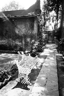 Court Yard Gallery: MEXICO, D.F. Mexico City, COYOACAN: Bench at the Museo Leon Trotsky
