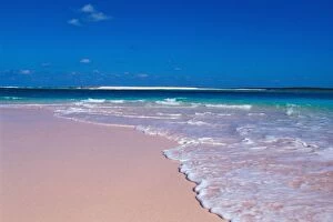 Cat Island Collection: Pink sand beach at Conch Bay, Cat Island, Bahamas