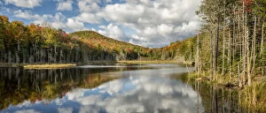 USA, New York, Adirondacks. Autumn afternoon at Raquette Brook