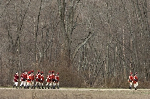British soldiers in a Battle of Concord reenactment British soldiers in a Battle of Concord reenactment
