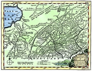 18th Century Collection: Colonial Pennsylvania map, 1750s