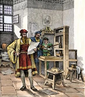 Medieval Collection: Gutenbergs printing press, 1450s