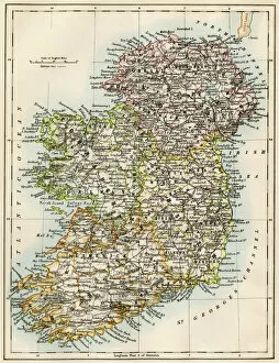 Illustration Gallery: Ireland map, 1870s
