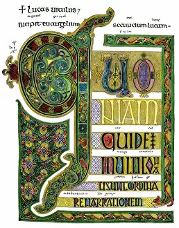 Medieval Collection: Lindisfarne Gospels page