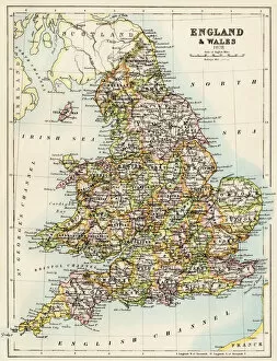 Illustration Gallery: Map of England, 1800s