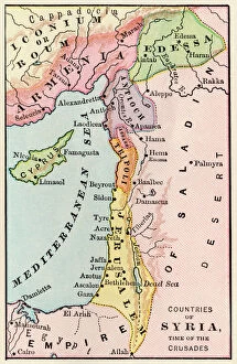Egypt Collection: Mideast map during the Crusades