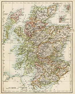 Illustration Gallery: Scotland map, 1870s