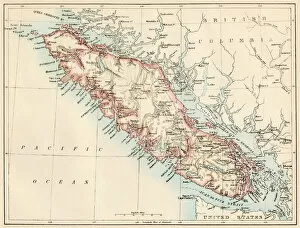 Illustration Gallery: Vancouver Island map, 1870s