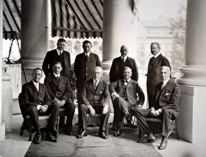 Seated Collection: 28th President of the United States. President Woodrow Wilson at the White House with some of his