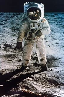 Reflection Collection: APOLLO 11: BUZZ ALDRIN. Astronaut Edwin Buzz Aldrin standing on moon
