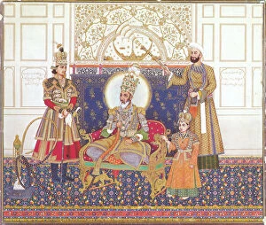 Seated Gallery: BAHADUR SHAH II (1775-1862). Last Mughal emperor of India (1837-58). Mughal painting
