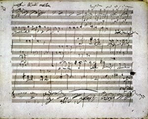 18th Century Collection: BEETHOVEN MANUSCRIPT. Sketches by Ludwig van Beethoven (1770-1827)