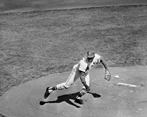 BOB GIBSON (1935- ). American baseball pitcher. Pitching the St. Louis Cardinals to victory over the New York Yankees BOB GIBSON (1935- ). American baseball pitcher. Pitching the St. Louis Cardinals to victory over the New York Yankees
