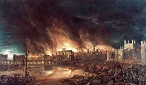 Flame Collection: GREAT FIRE OF LONDON, 1666. The Great Fire of London, England, 1666
