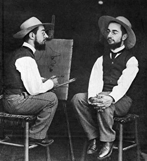 Seated Gallery: HENRI DE TOULOUSE-LAUTREC (1865-1901). French painter. A photographic double portrait with