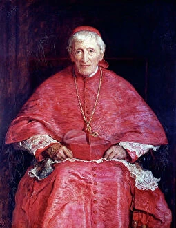 Seated Gallery: JOHN HENRY NEWMAN. (1801-1890). English prelate and theologian. Oil on canvas, 1881