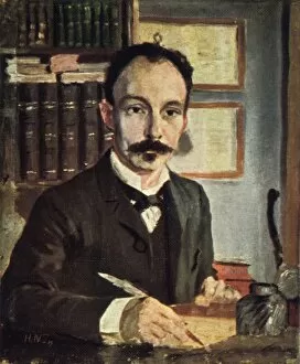 Seated Collection: JOSE J. MARTI (1853-1895). Cuban patriot. Oil on canvas, 1891, by Herman Norman