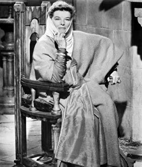 Seated Gallery: KATHARINE HEPBURN (1907-2003). American actress. As Eleanor of Aquitaine in The Lion in Winter, 1968