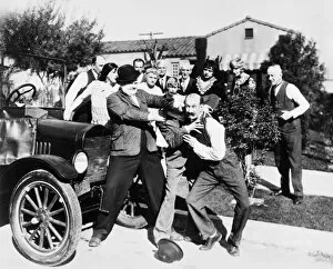 Crowd Collection: LAUREL AND HARDY. From the film Big Business (1929)