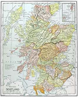 River Collection: MAP: SCOTLAND. Line engraving, 19th century