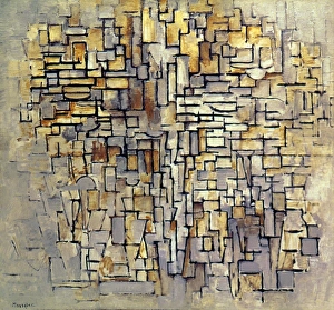 Dutch Gallery: MONDRIAN: COMPOSITION, 1913. Composition VII. Oil on canvas by Piet Mondrian, 1913