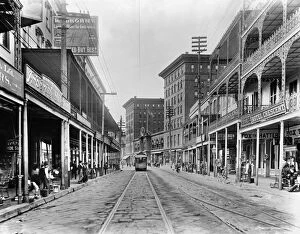 Balcony Gallery: NEW ORLEANS: STREET SCENE. A view of St. Charles Avenue in New Orleans, Louisiana
