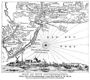 NEW YORK: MAP, 1656. Dutch map of New Amsterdam, 1656, copied in 1852