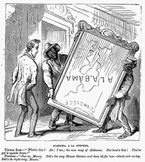 RECONSTRUCTION CARTOON. A cartoon from an American newspaper of 1868 commenting on the part of Thaddeus Stevens in developing Reconstruction plans